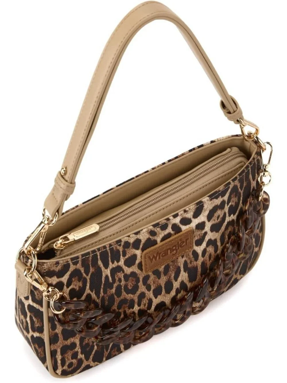 Cheetah Print Small Shoulder Bag Clutch Purse Hobo Handbag with Acrylic Strap